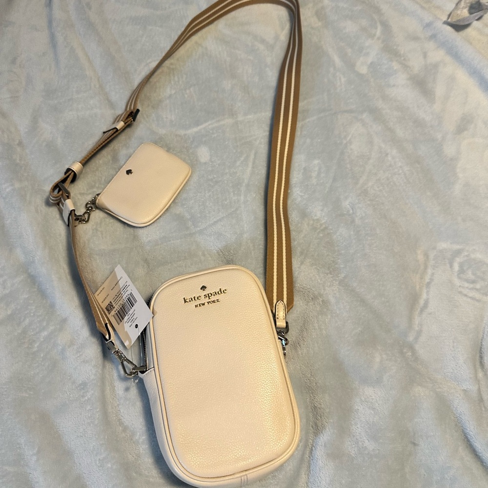 Kate Spade Rosie North South phone Crossbody Bag with Tan Strap
